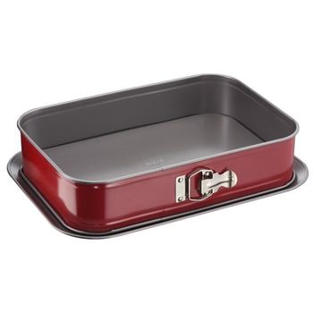 Fuente Delibake En Acero - 36 X 24 Cm - Rojo Y Gris Tefal