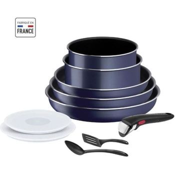 Tefal Batería De Cocina De 10 Piezas, Revestimiento Antiadherente, Sar