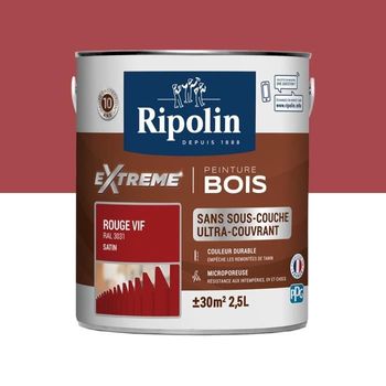 Pintura De Madera Para Interiores Y Exteriores Ripolin - Rojo Brillante Ral 3031 Satinado, 2.5l