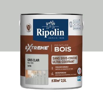 Pintura De Madera Para Interiores Y Exteriores Ripolin - Gris Claro Ral 7035 Satinado, 2.5l