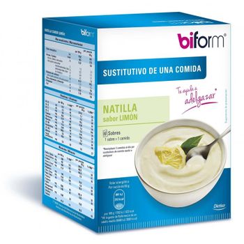 Natillas Sustitutivas Sabor Limón Biform, 6 Sobres