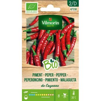 Vilmorin Jardín Bio Semillas De Pimiento De Cayenne Sobre 1 Gr