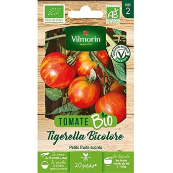 Vilmorin Jardín Bio Semillas De Tomate Tigrella Sobre 0,2 Gr