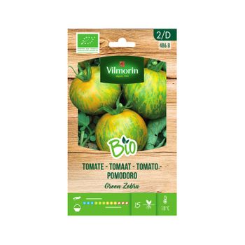 Vilmorin Jardín Bio Semillas De Tomate Green Zebra Sobre 0,15 Gr