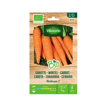 Vilmorin Jardín Bio Semillas De Zanahoria Berlicum 2 Sobre 3 Gr