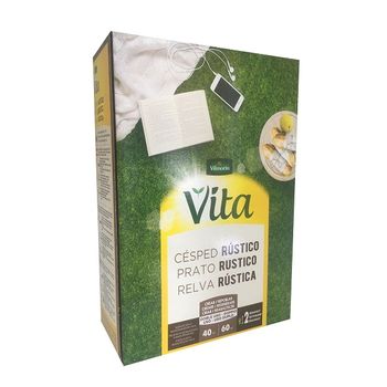 Semillas De Césped Rústico Vita, Fácil Instalación Y Mantenimiento, Ideal Jardín, Decorativo, Robusto Y Denso, Ray-grass Inglés + Cañuela/festuca Roja - Envase 1 Kg