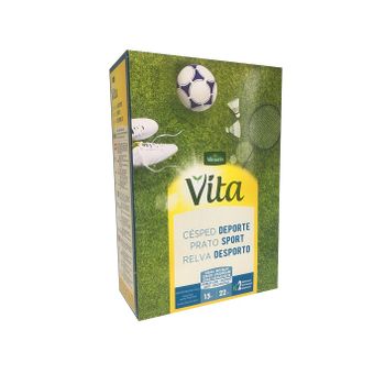 Semillas De Césped Deporte Vita Con 100% Ray-grass Inglés De 3 Variedades, Fácil Mantenimiento - Caja 1 Kg