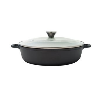 Baumalu Olla De Cocción Lenta Baja De Aluminio Fundido 36cm Negro - 384921