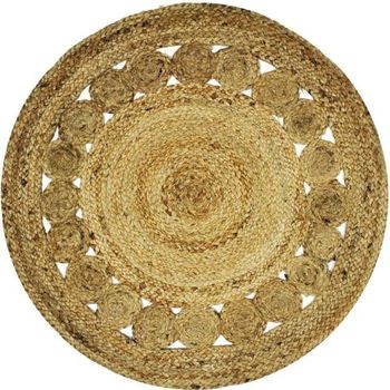 Alfombra Deco Yute Rosace Diam 70 Cm - Natural