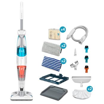 Rowenta Aspirador Trapeador A Vapor Con Cable 2 En 1 1700w Blanco/azul - Ry8544wh