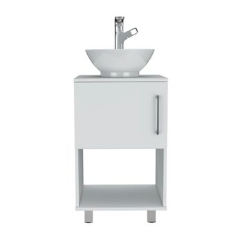 Mueble Bajo Para Lavabo Gouda,con Almacenamiento Iterno,externo Y Lavamanos De Ceramica.