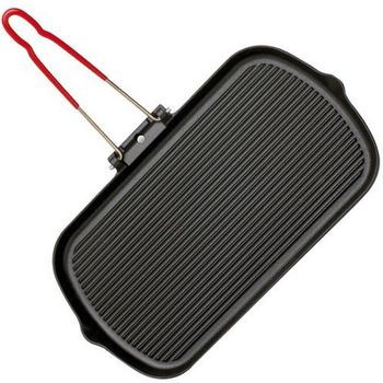 WECOOK! Ecochef Titanio Bandeja Asadora Inducción, Plancha de Asar 37 X  25cm, Aluminio Fundido, Antiadherente QUANTANIUM Ecológico sin PFOA, 5mm  Espesor, Asas de Silicona, Vitrocerámica, Gas, Horno