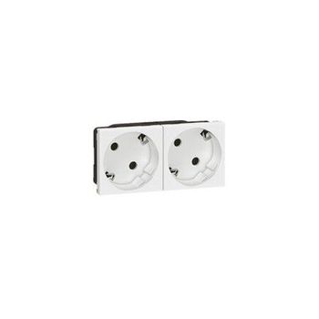 Base de enchufe doble Simon 73433-50 de superficie 16A 250V Blanco