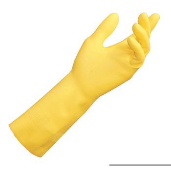 Guante Latex Industrial Flocado Amarillo - Mapa - 124 - Talla 8..