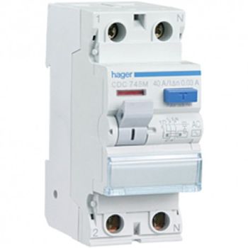 Interruptor Diferencial 2p 25a 30 Ma Ac Residencial Hager Cdc728m