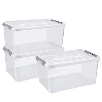 Caja De Almacenaje Con Tapa 3 Uds 50l Transparente 30279-a44-00 Curver