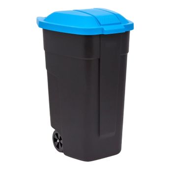 Curver Cubo De Basura Para Segregación De Residuos, Papelera Con Ruedas, 110l, Azul, 214127