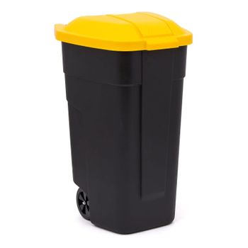 Curver Papelera De Segregación Con Ruedas, Cubo De Basura De 110l, Color Amarillo, 214128