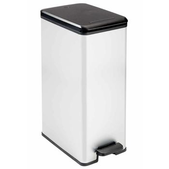 421867  "deco" Slim Pedal Bin 40 L Silver 240640 Curver