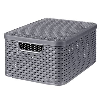 Caja De Almacenamiento Con Tapa Style M 18l Plateado Metálico Curver