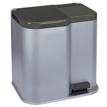 Papelera De Reciclaje Curver Duo Pedalbin Con Acabado Sólido