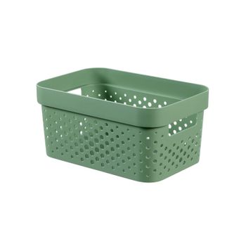 Curver Infinity - Cesta Ordenación Rectangular 4.5l En Plástico 100% Reciclado. Verde