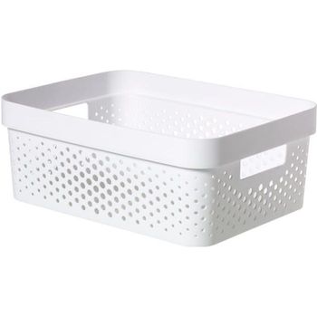 Curver Bin Infinity 11l Dots - Plástico Reciclado - Blanco Curver