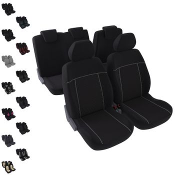 PrimeMatik - Fundas de asiento coche rojas. Cubiertas protectoras universal  para los 5 asientos del automóvil
