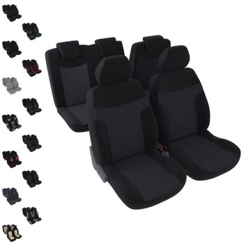 Juego De Fundas Para Asientos De Coche Universal, Fundas Asientos Coche  Negras Poli-Piel, Funda Asiento Para Delantero & Trasero