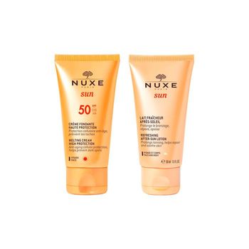 Crema Fundente Para Rostro Spf 50 Nuxe Sun+ Leche Refrescante After Sun 50ml De Regalo Nuxe 50 + 50ml