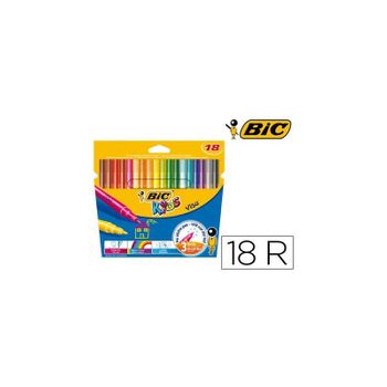 Rotulador Bic Kids Visa Estuche De 18 Colores Tinta Base De Agua Lavable