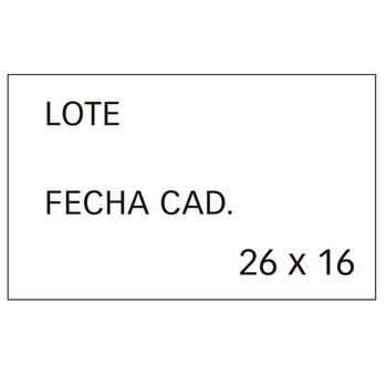 Etiquetas Blancas Removibles 26x16mm Para Etiquetadoras De Precios De 2 Lineas - Pack De 6 Rollos - Preimpresas Con "lote" Y "fecha Cad" - Apli