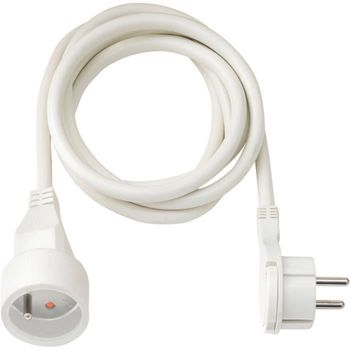 Cable De Extensión 2m Con Enchufe Plano Blanco Brennenstuhl