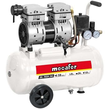 Compresor Silencioso 24l 1hp Mecafer