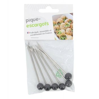 6 Pinchos Para Caracoles - Acero Inoxidable Y Plástico - 8,5 Cm