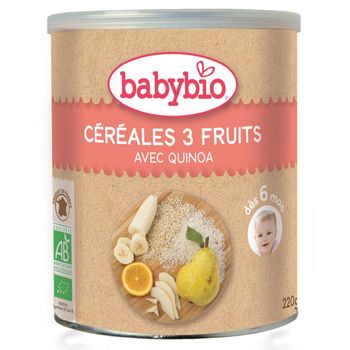 Papilla De Cereales Y 3 Frutas Babybio,220 G