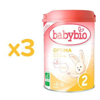 Pack 3x Leche De Continuación Nº2 Babybio, 900 G