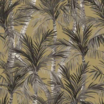 Papel Pintado Palm Trees Dorado Y Negro Dutch Wallcoverings