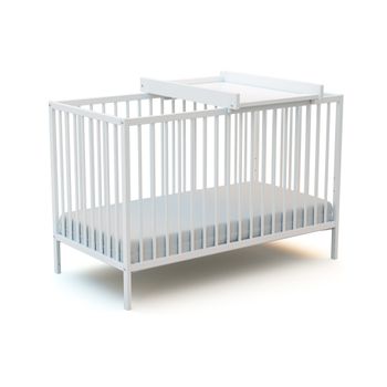 Cama Y Cambiador Para La Habitación Del Bebé En Madera Blanco - Webaby