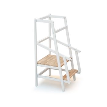 Torre De Observación/aprendizaje Para Niños Essentiel En Madera Blanco Y Haya - At4