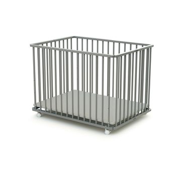 Parque De Marera Plegable De 70 X 100 Gris  - Webaby