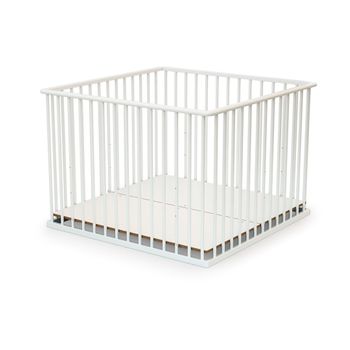 Parque Infantil En Madera Blanco 100 X 100 Cm - Webaby