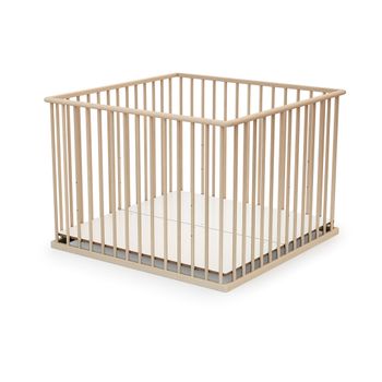 Parque Infantil En Madera Haya Cruda 100 X 100 Cm - Webaby