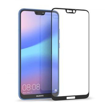 Actecom Protector Pantalla Completo 3d 5d Negro Cristal Templado Para Huawei P20 Lite