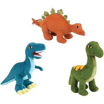 3 Peluches Dinosaurio Diplodocus Velociraptor Y Estegosaurio Jemini