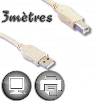 Usb 2.0 A Macho / Tipo B Macho Cable 3m