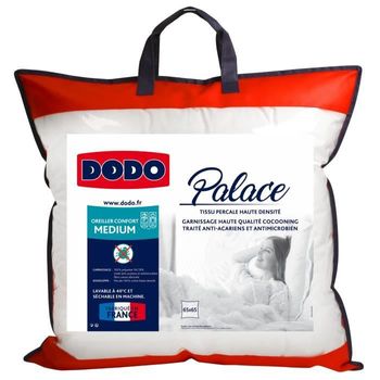 Percale Anti-mite Pillow Palace - 65 X 65 Cm Dodo Blanco