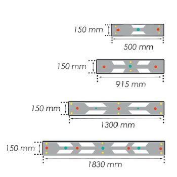 Metalworks 758136042 Tope De Rueda Parkstop130 - 1300x150x100mm