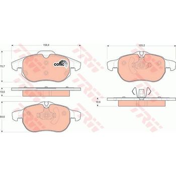 4 Pastillas De Freno Gdb1613