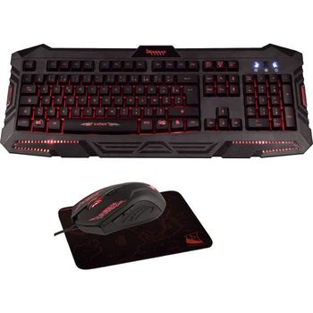 KIT GAMING TECLADO RATON AURICULARES ALFOMBRILLA KROM KARRIER